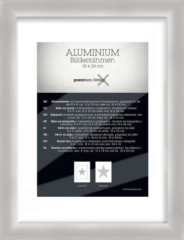 Bild 1 von Bilderrahmen Aluminium ca. 21x27cm, Silberfarben