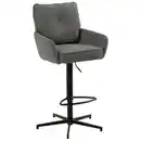 Bild 1 von Novel Barhocker, Grau, Schwarz, Metall, Textil, Drehkreuz, Säule, 58x103-123x61 cm, Sitzfläche 360° drehbar, Stoffauswahl, Esszimmer, Barmöbel, Barhocker