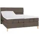 Bild 1 von Voleo Boxspringbett, Braun, Textil, Eiche, massiv, H3, 7-Zonen, Höhe ca. 19 cm, 180x200 cm, Über- und Sondergrößen erhältlich, gepolstertes Kopfteil, Stoffauswahl, Topper geteilt, in verschieden