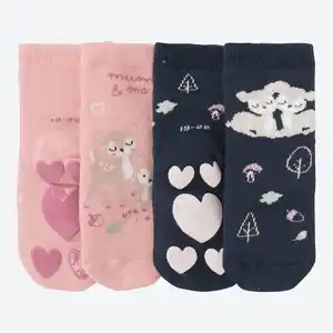 Baby-Mädchen-ABS-Socken mit Reh-Motiven, 2er-Pack
