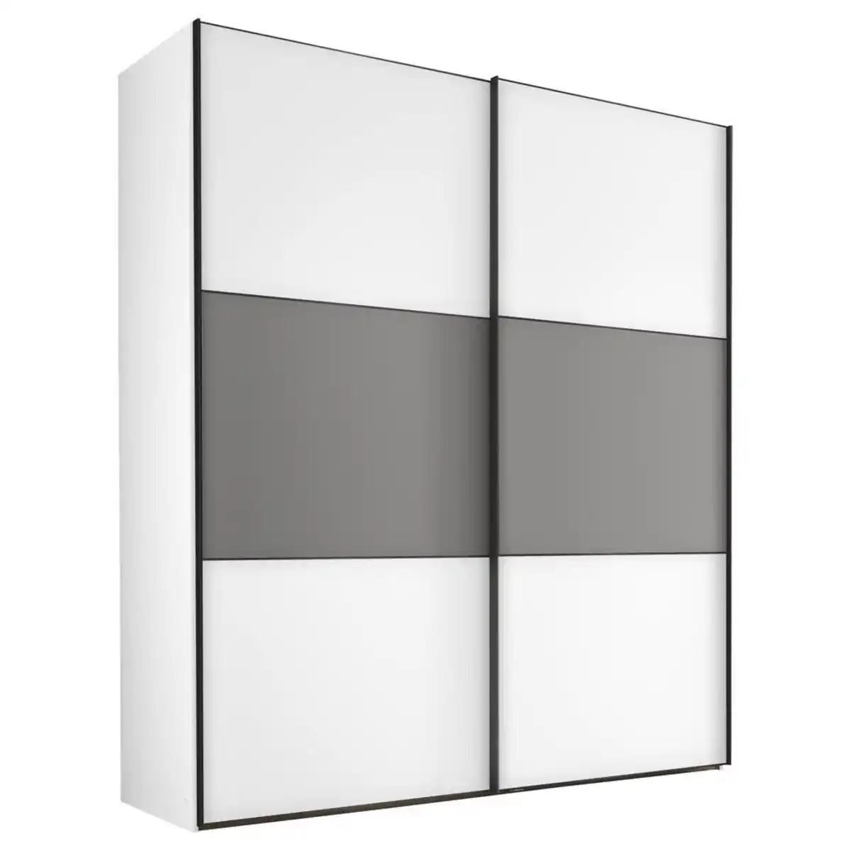 Bild 1 von Moderano Schwebetürenschrank, Weiß, Hellgrau, Holzwerkstoff, 4 Fächer, 2 Schubladen, 188x222 cm, Goldenes M, BQ - Bündnis für Qualität, Made in Germany, Typenauswahl, Beimöbel erhältlich, umf