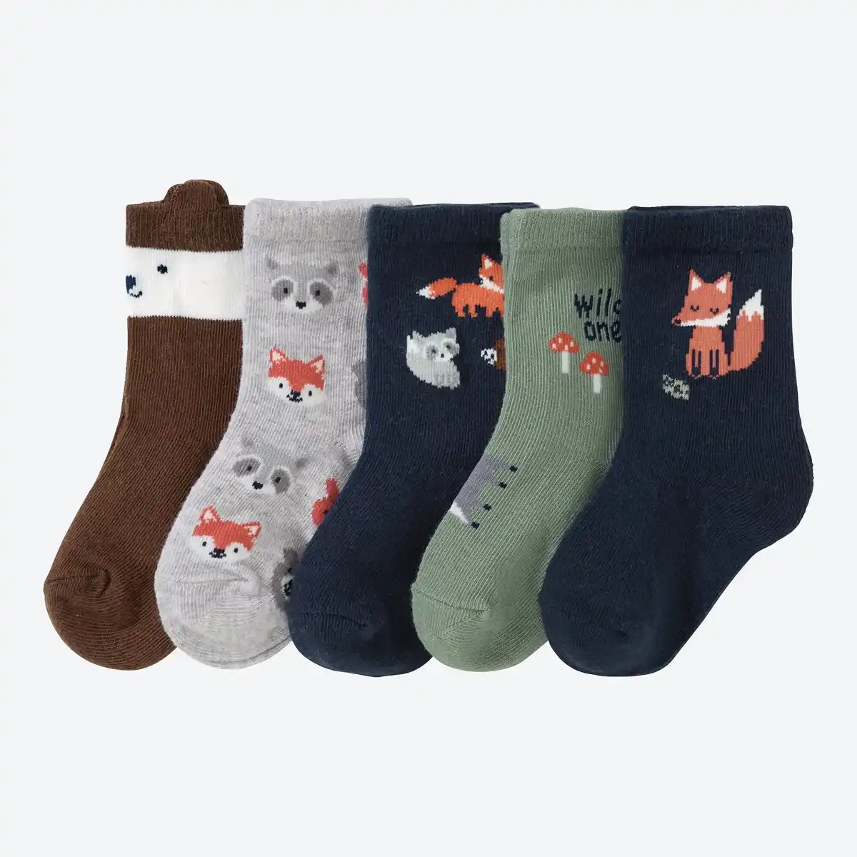 Bild 1 von Baby-Jungen-Socken mit Waldtier-Motiven, 5er-Pack