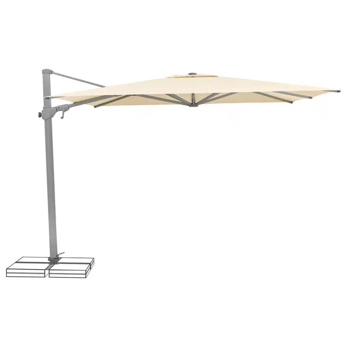 Bild 1 von Suncomfort by Glatz Ampelschirm, Ecru, Textil, 300x300 cm, 360° drehbar, höhenverstellbar, Sonnen- & Sichtschutz, Sonnenschirme, Ampelschirme