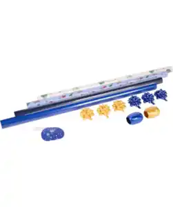 Geschenkverpackungsset Weihnachten, blau/weiß