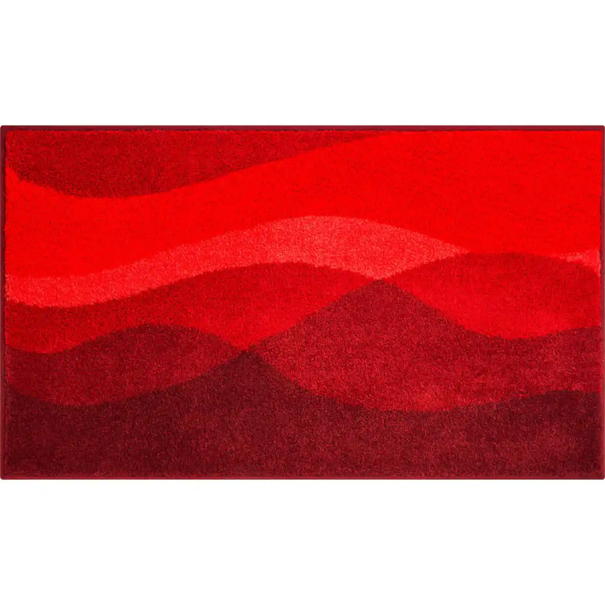Bild 1 von Grund Badteppich Hills, Rot, Textil, Wellen, rechteckig, 70x120 cm, Oeko-Tex® Standard 100, Made in Europe, rutschfest, Badtextilien, Badematten