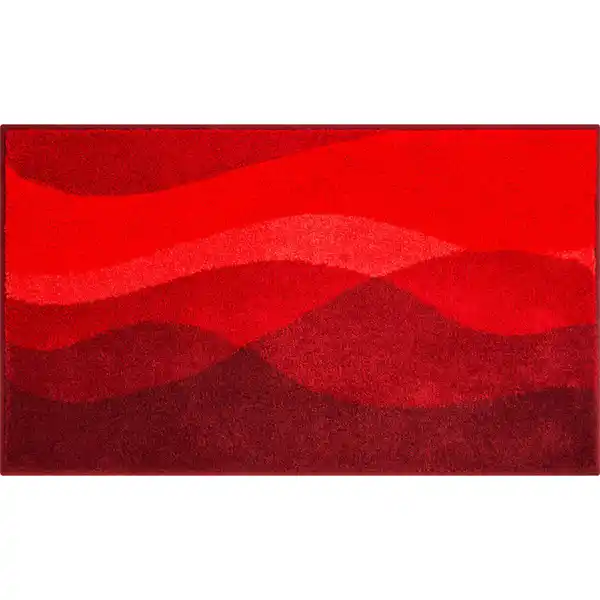 Bild 1 von Grund Badteppich Hills, Rot, Textil, Wellen, rechteckig, 70x120 cm, Oeko-Tex® Standard 100, Made in Europe, rutschfest, Badtextilien, Badematten