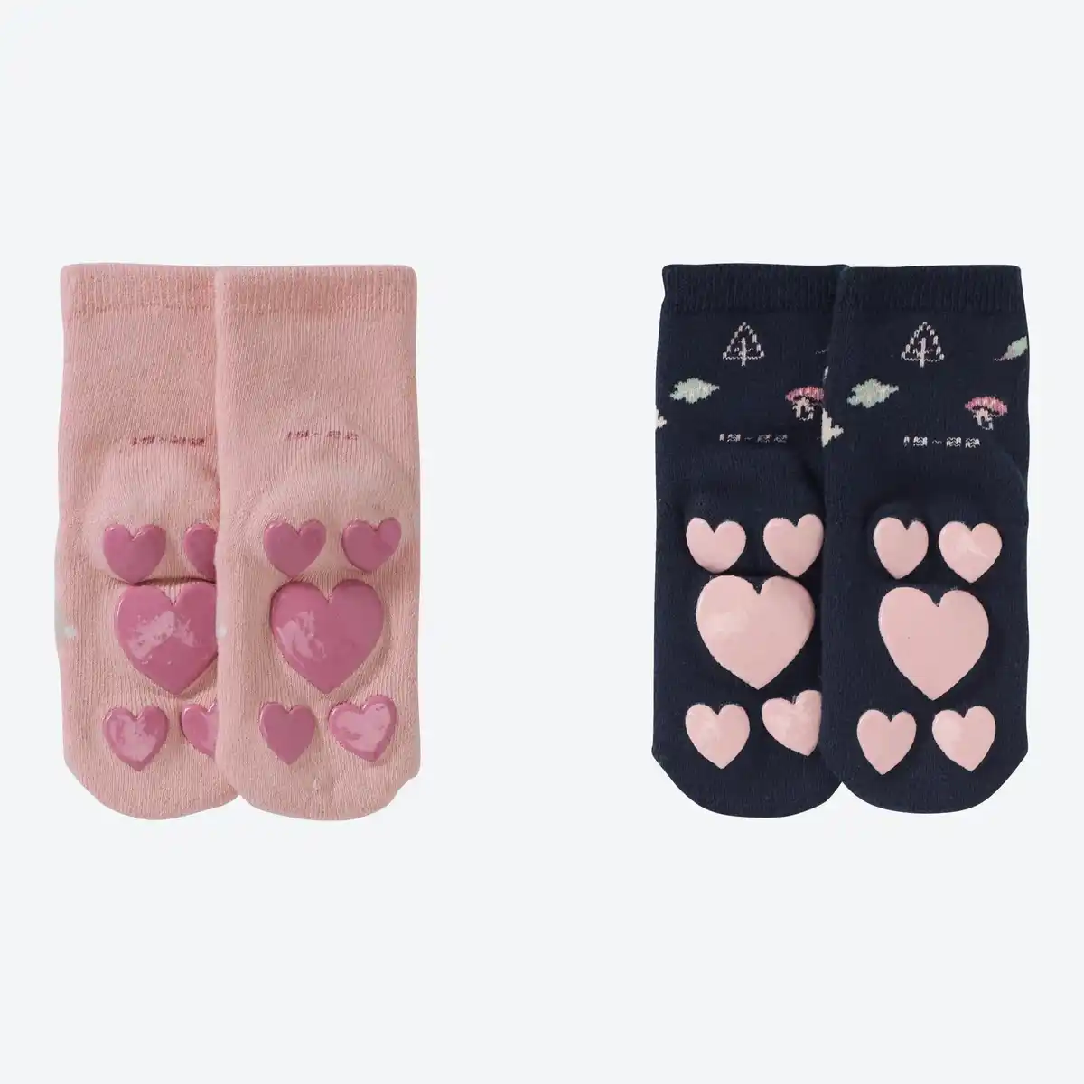 Bild 3 von Baby-Mädchen-ABS-Socken mit Reh-Motiven, 2er-Pack