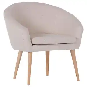 Carryhome Sessel, Creme, Textil, Buche, massiv, Uni, 73x73x66 cm, Stoffauswahl, Wohnzimmer, Sessel, Polstersessel