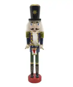 Deko-Nussknacker Weihnachten, blau/weiß