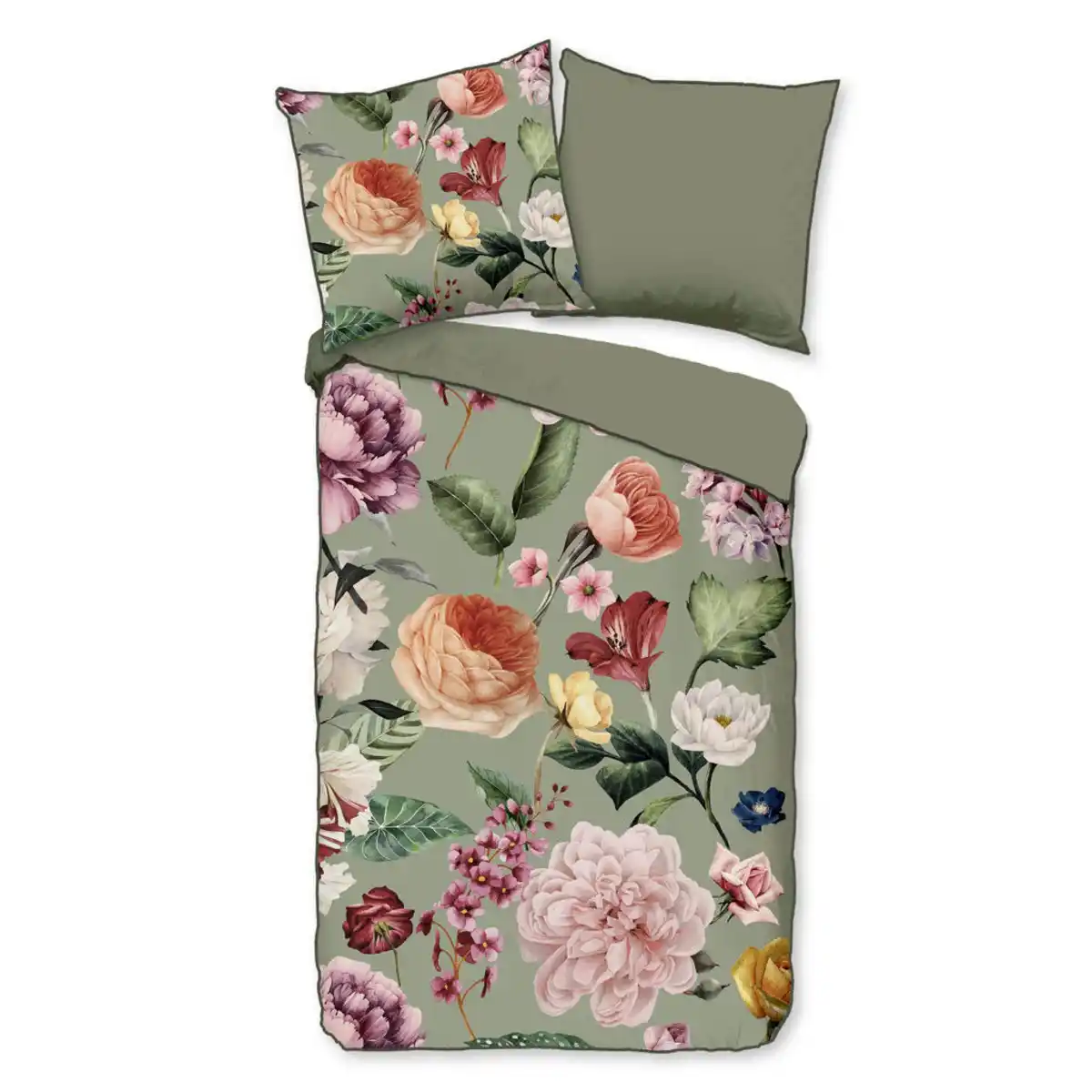 Bild 1 von Xxxl Wendebettwäsche Fiori, Grün, Mintgrün, Jadegrün, Textil, Floral, 135x200 cm, atmungsaktiv, Schlaftextilien, Bettwäsche, Bettwäsche, Wendebettwäsche