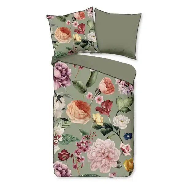 Bild 1 von Xxxl Wendebettwäsche Fiori, Grün, Mintgrün, Jadegrün, Textil, Floral, 135x200 cm, atmungsaktiv, Schlaftextilien, Bettwäsche, Bettwäsche, Wendebettwäsche