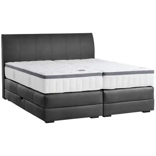 Bild 1 von Novel Boxspringbett, Anthrazit, Textil, Wenge, H3, 7-Zonen, Höhe ca. 27 cm, 160x200 cm, Bettkasten, gepolstertes Kopfteil, Federkernmatratze, Stoffauswahl, in verschiedenen Größen erhältlich, Sch