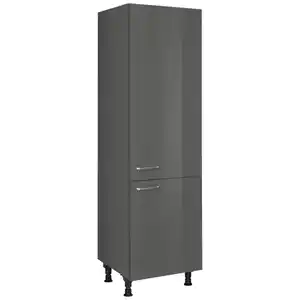 Nobilia Geräteumbauschrank Flash, Schiefer, Metall, nur wie online abgebildet bestellbar, 60x216.6x58 cm, Blauer Engel, Pefc, Goldenes M, Made in Germany, DGM-Klimapakt, Küchen, Küchenmöbel, Küc