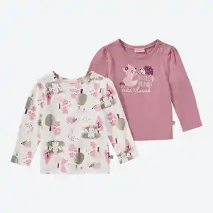 Baby-Mädchen-Langarmshirts mit Druck, 2er-Pack