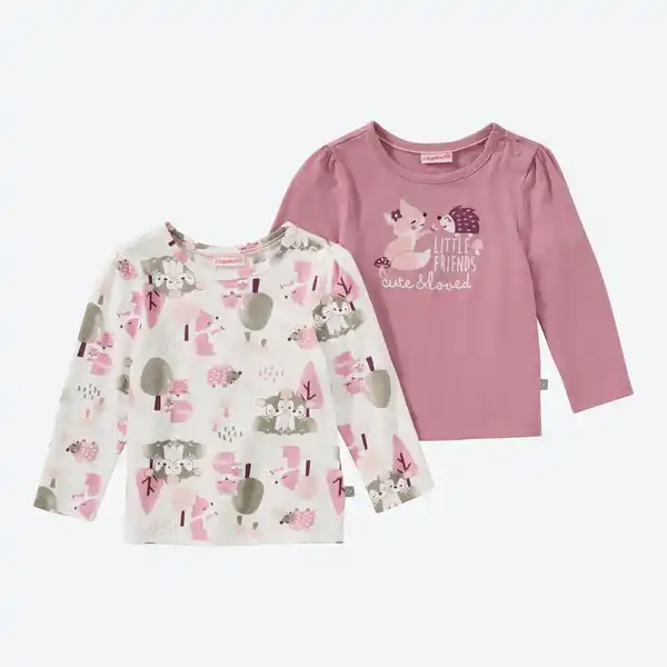Bild 1 von Baby-Mädchen-Langarmshirts mit Druck, 2er-Pack
