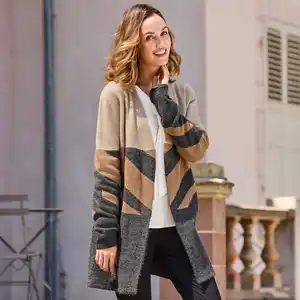 Damen-Strickjacke im Colorblocking-Design