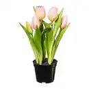 Bild 1 von Kunstpflanze Tulpe I in Grün/Rosa, Grün, Rosa