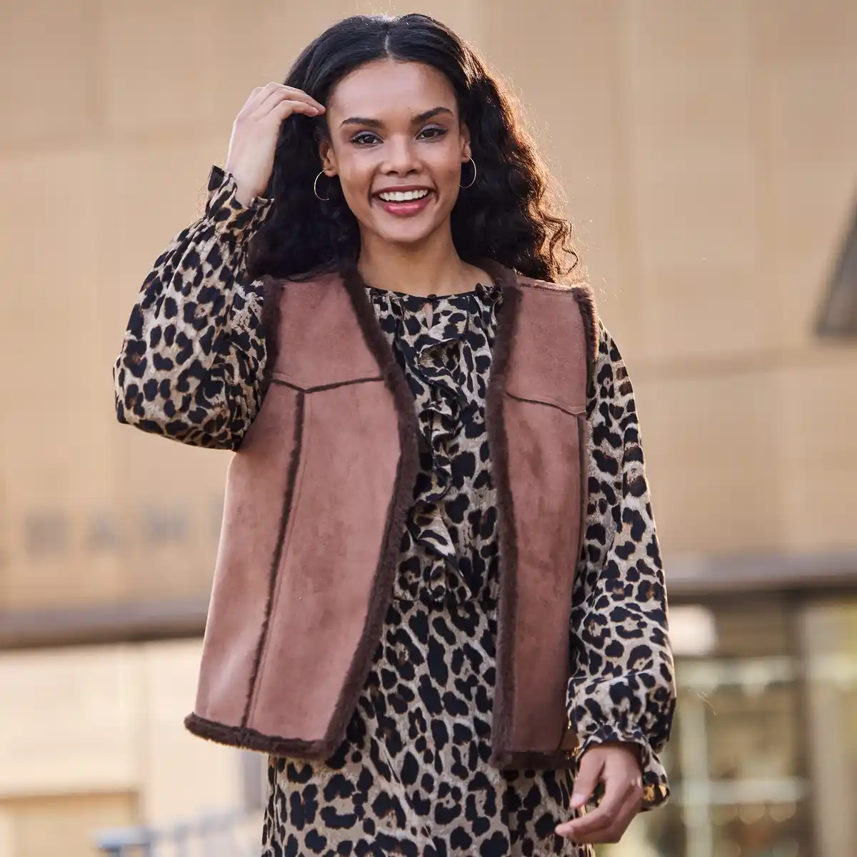 Bild 1 von Damen-Indoor-Weste mit Innenfutter aus Kunstfell