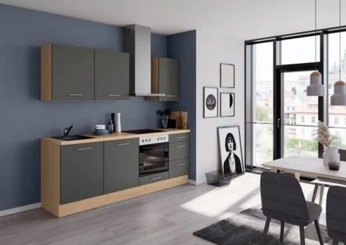 Bild 1 von Küchenblock IBZ ohne Geräte ca. 230 cm Dunkelgrau, Graphitfarben