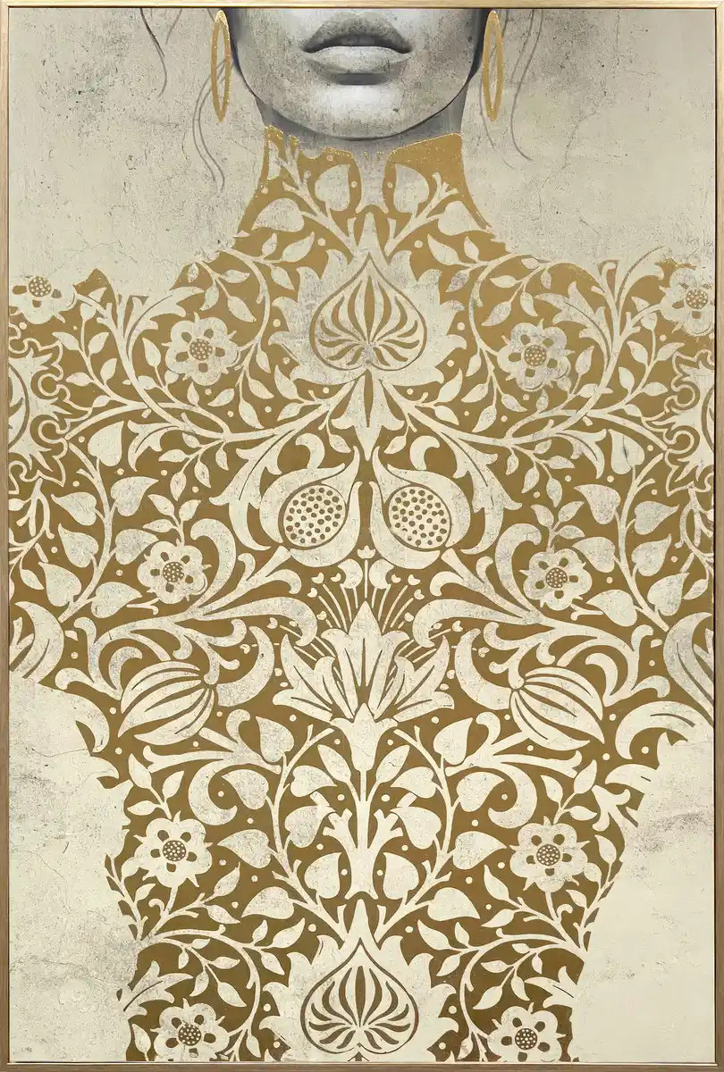 Bild 1 von Keilrahmenbild Denise in Goldfarben ca. 60x90cm, Goldfarben