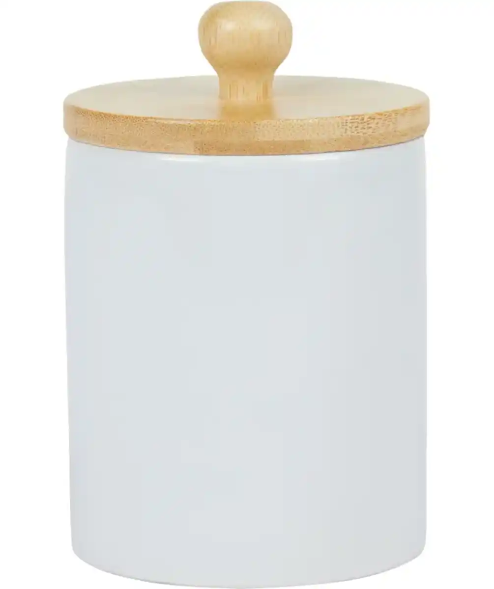 Bild 1 von Vorratsdose mit Deckel aus Bambus, weiß