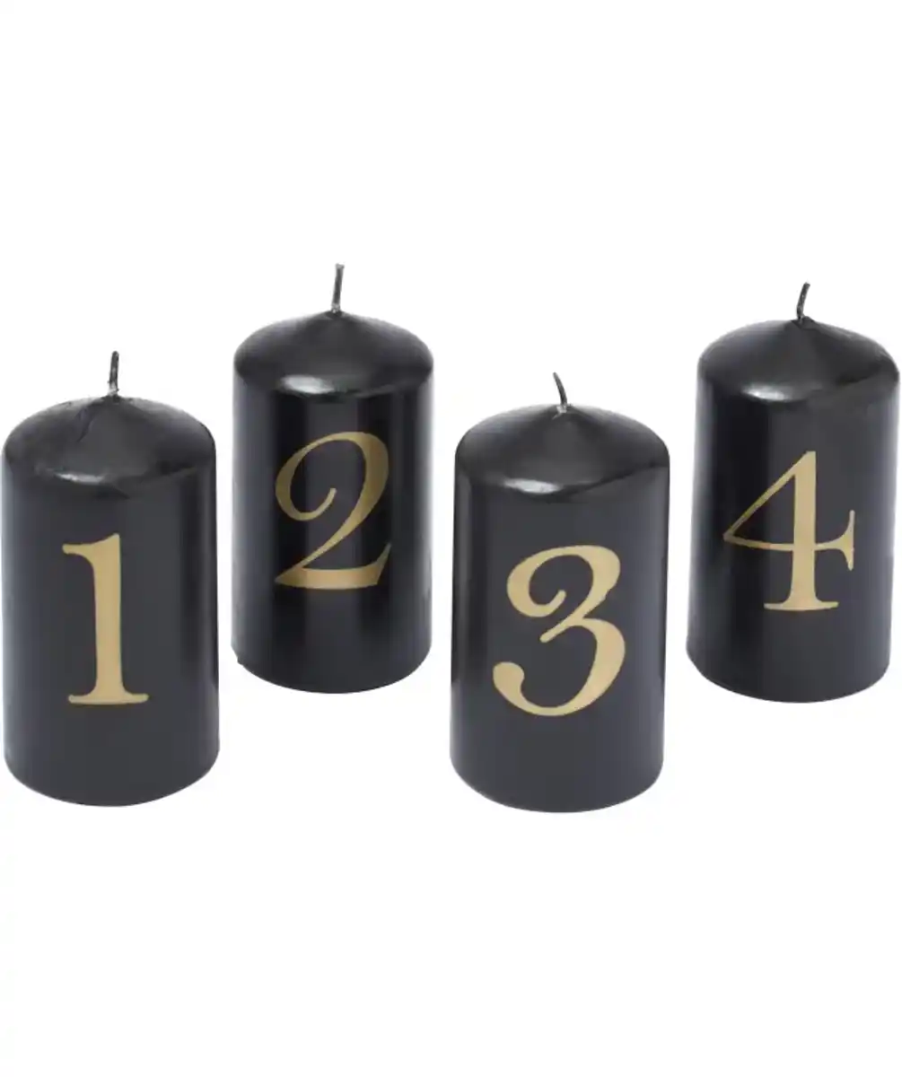 Bild 1 von Stumpenkerzen Weihnachten, schwarz
