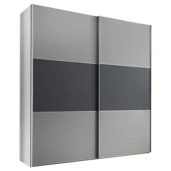 Bild 1 von Moderano Schwebetürenschrank, Anthrazit, Hellgrau, Holzwerkstoff, 4 Fächer, 2 Schubladen, 167x222x68 cm, Goldenes M, BQ - Bündnis für Qualität, Made in Germany, Typenauswahl, Beimöbel erhältli