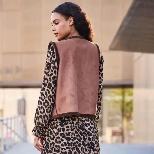 Bild 4 von Damen-Indoor-Weste mit Innenfutter aus Kunstfell