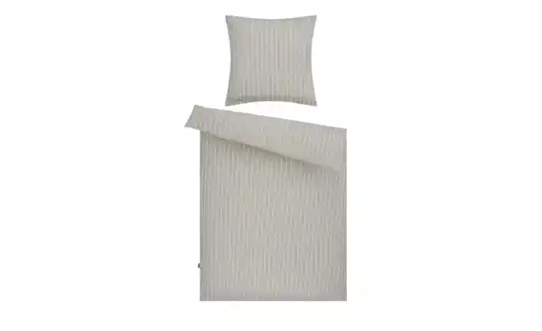 Bild 1 von Como Green Satin Wende-Bettwäsche Calm Stripes