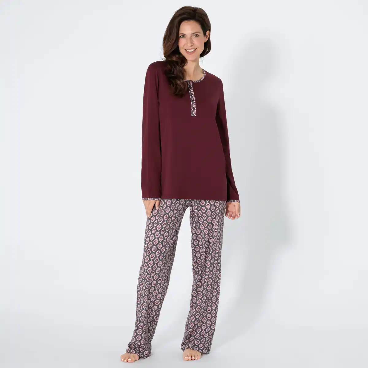 Bild 1 von Damen-Schlafanzug aus reiner Baumwolle, 2-teilig