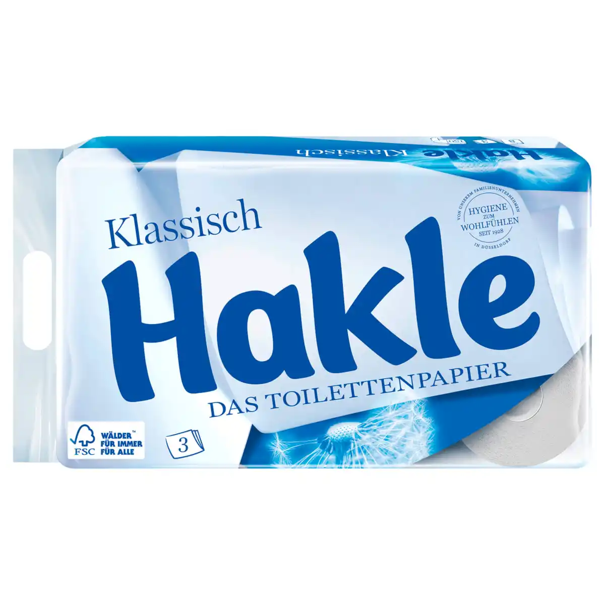 Bild 1 von Hakle Klassisch Weiß Toilettenpapier 3-lagig 8x150 Blatt