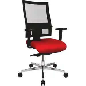 Topstar Drehstuhl, Rot, Schwarz, Metall, Kunststoff, Textil, Drehkreuz, 48x101-113x48 cm, Lga, Made in Germany, DIN EN ISO 14001, DIN EN ISO 9001, Stoffauswahl, Arbeitszimmer, Bürostühle, Drehstüh