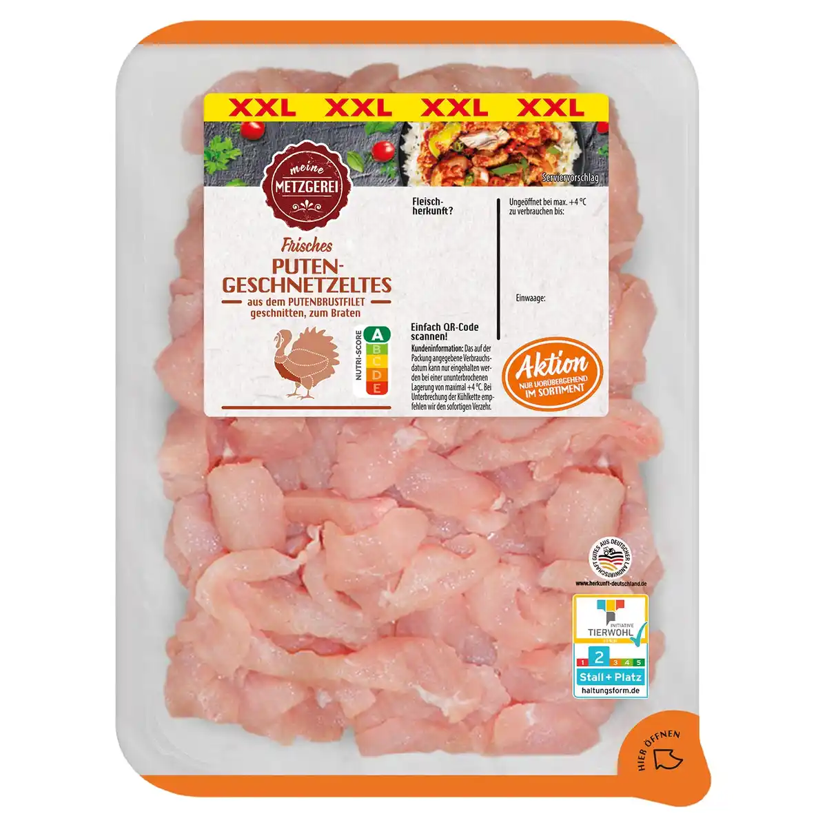 Bild 1 von MEINE METZGEREI Puten-Geschnetzeltes 800 g