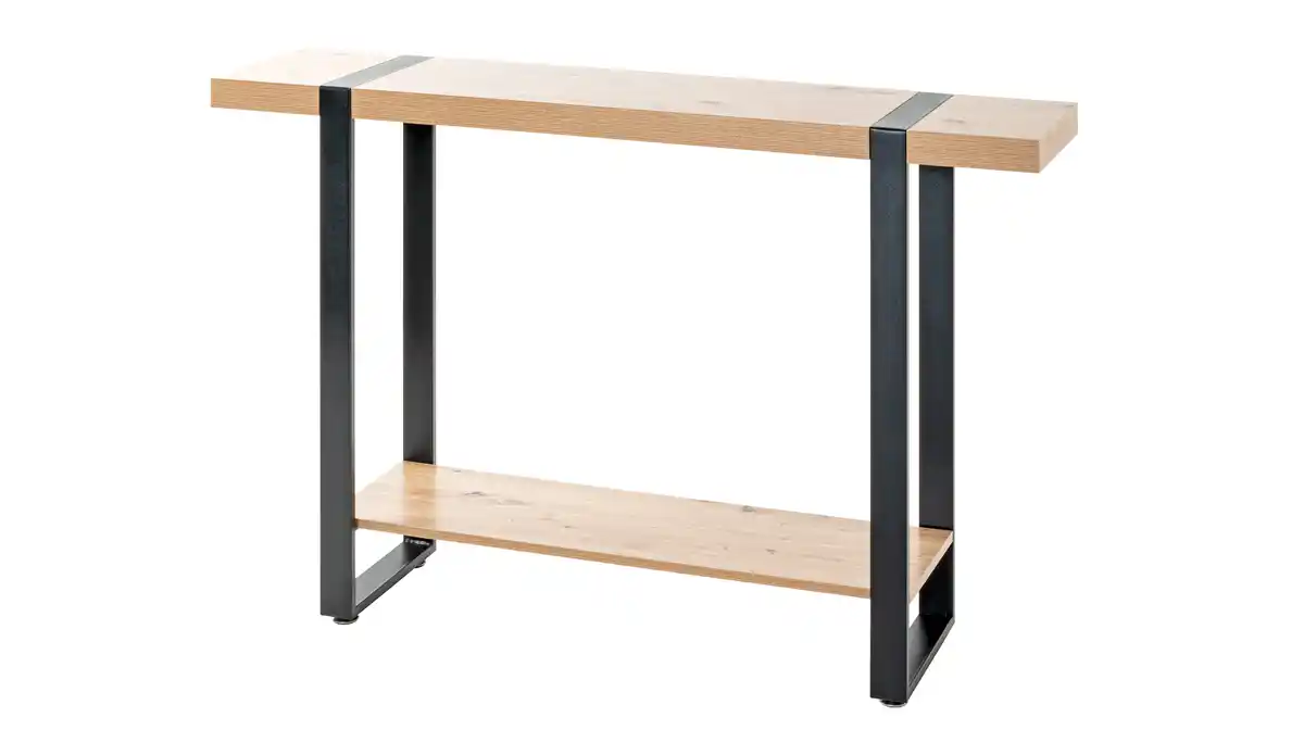 Bild 1 von Standregal Eiche schwarz B 120 x H 82 cm - 2 Böden - SARAGOSSA