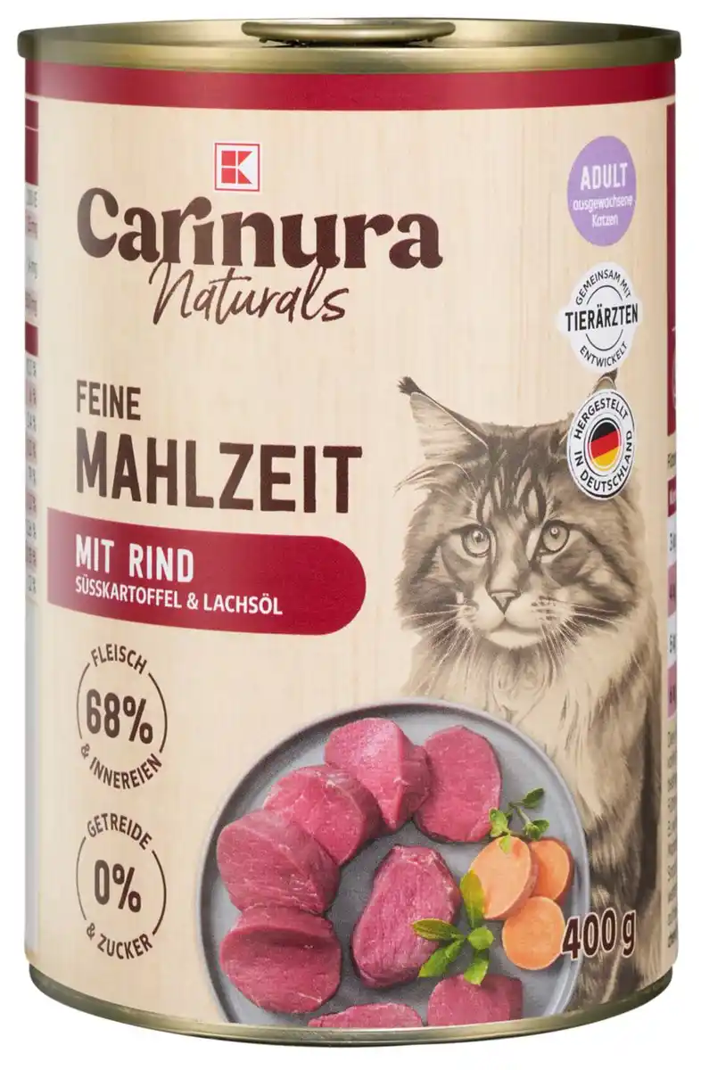Bild 1 von K-CARINURA NATURALS Feine Mahlzeit Katzenfutter, 400-g-Dose