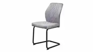 Schwingstuhl grau Freischwinger Microfaser Samtvelour - OLDE