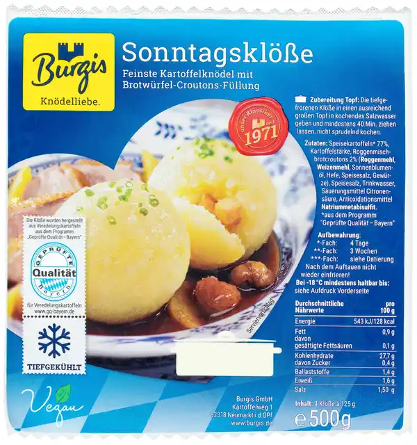 Bild 1 von BURGIS Sonntagsklöße, 4 St. = 500-g-Packg.