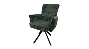 Armlehnstuhl Cord grün Taschenfederkern - RAVELLO