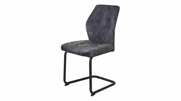 Bild 1 von Schwingstuhl anthrazit Freischwinger Microfaser Samtvelour - OLDE