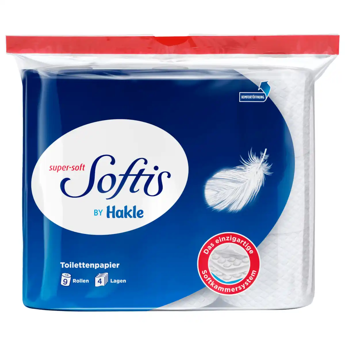 Bild 1 von Softis by Hakle Toilettenpapier 4-lagig 9x100 Blatt
