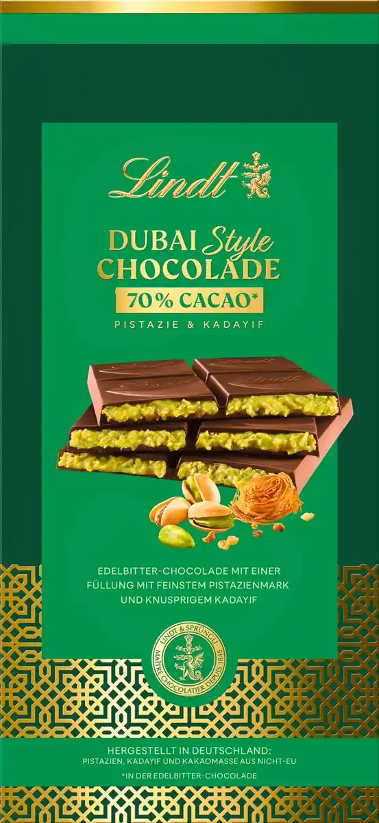 Bild 1 von LINDT Dubai Style Chocolade Tafel, 145 - 150-g-Tafel