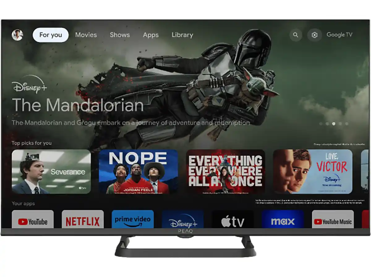 Bild 1 von PEAQ PTV 32GF-5024C 32" FHD Google TV (Flat, 32 Zoll / 80 cm, Full-HD, SMART TV), Schwarz