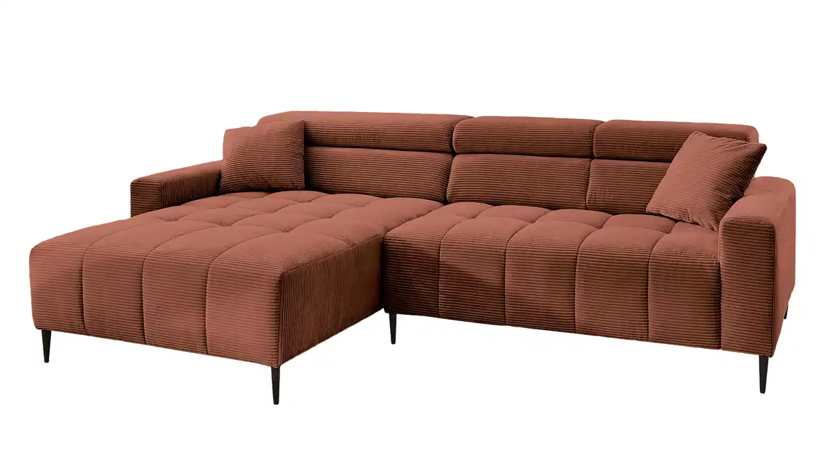 Bild 1 von Ecksofa Cord rost ausziehbar - Sitztiefenverstellung 256 cm - SIMPLE