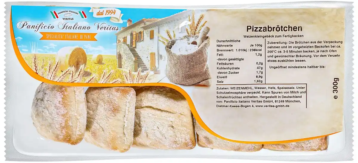 Bild 1 von PANIFICIO ITALIANO VERITAS Pizzabrötchen, 300-g-Packg.