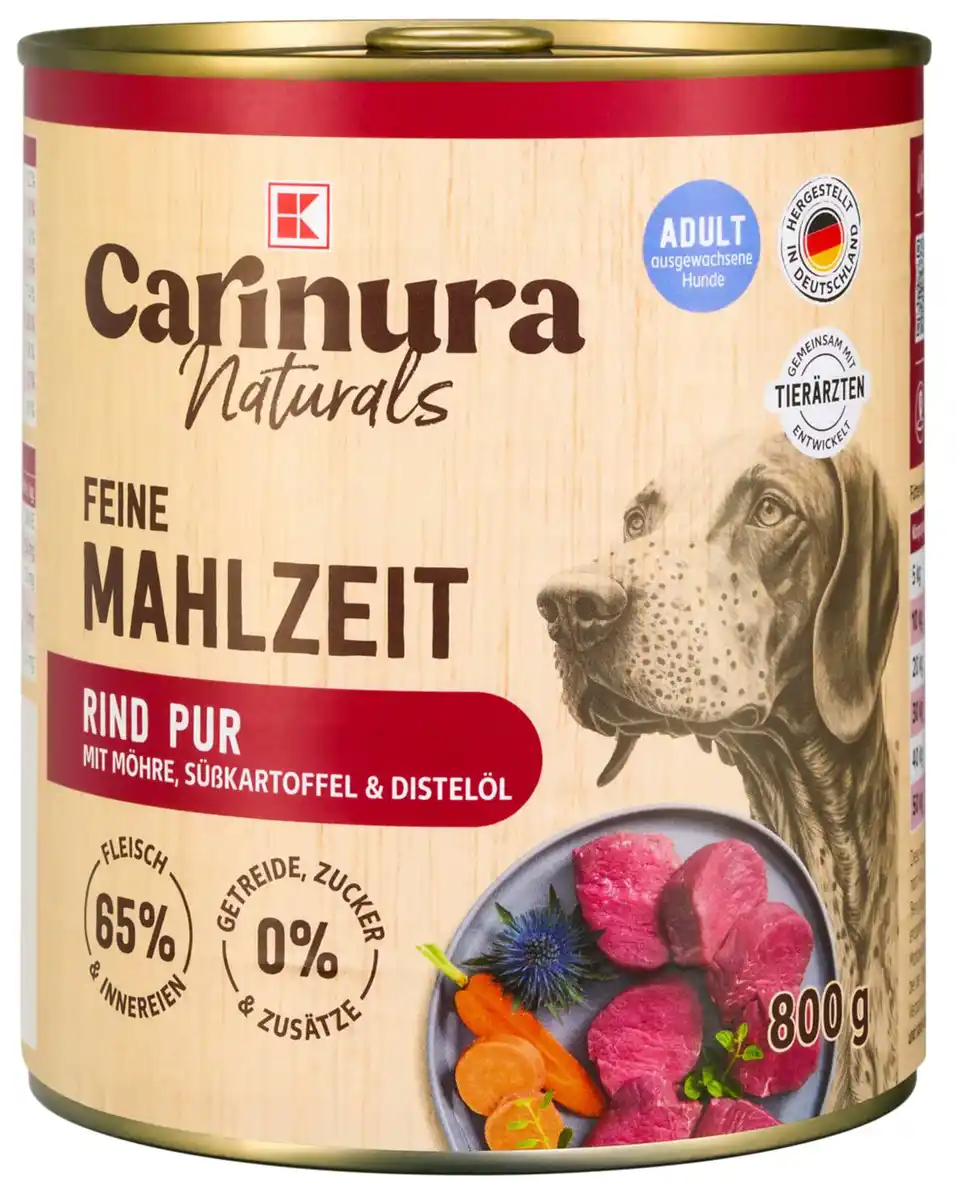 Bild 1 von K-CARINURA NATURALS Feine Mahlzeit Hundefutter, 800-g-Dose