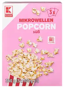 K-CLASSIC Mikrowellen-Popcorn, 3 x 100-g-Packg.