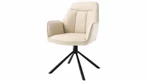 Armlehnstuhl creme Drehstuhl Microfaser - RAFAELA