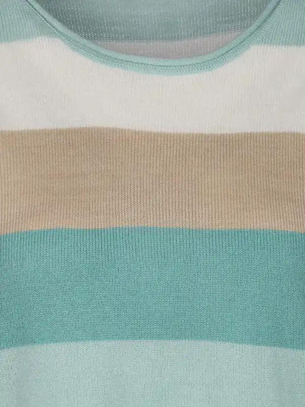 Bild 3 von Damen Pullover "Cashmere Like" mit breiten Frabstreifen Türkis