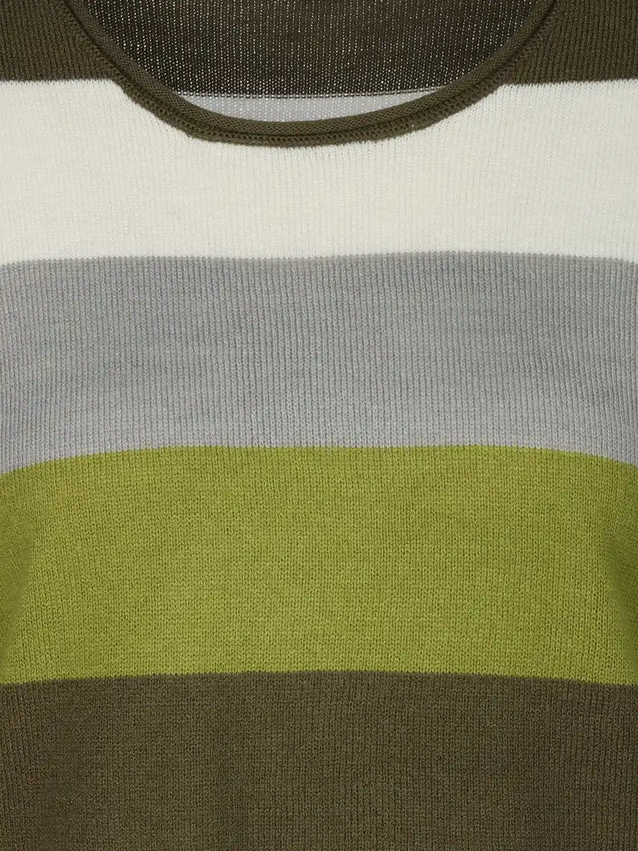 Bild 3 von Damen Pullover "Cashmere Like" mit breiten Frabstreifen Grün