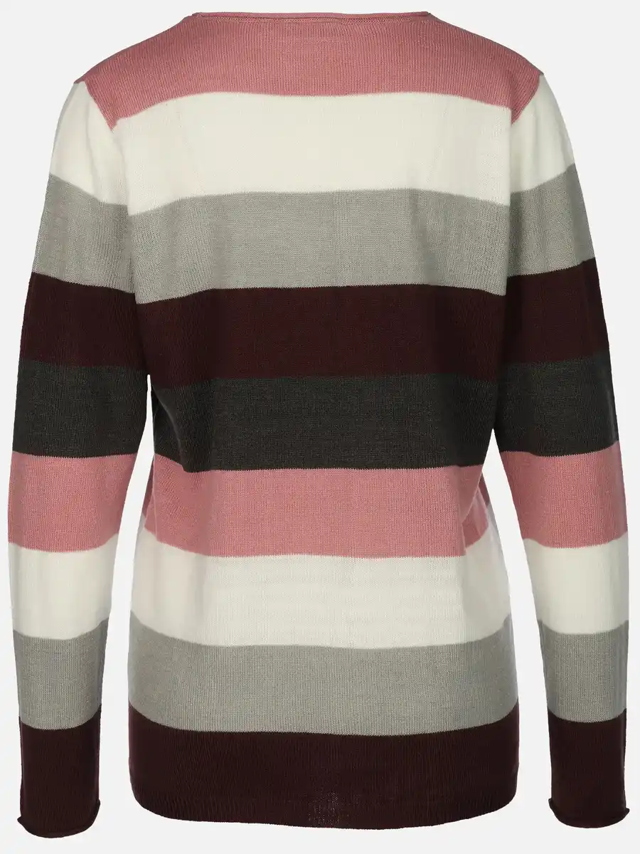 Bild 2 von Damen Pullover "Cashmere Like" mit breiten Frabstreifen Rot